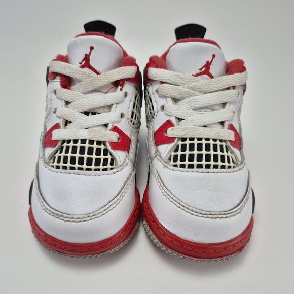 AIR JORDAN Retro 4 (TD) "Fire Red" Toddler Shoes Size 4C - Picture 8 of 10